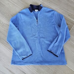 Vintage Old Navy Quarter Zip Fleece Pullover in Light Blue, Sz XL
